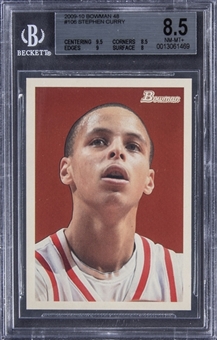 2009-10 Bowman 48 #106 Stephen Curry Rookie Card (#0444/2009) - BGS NM-MT+ 8.5